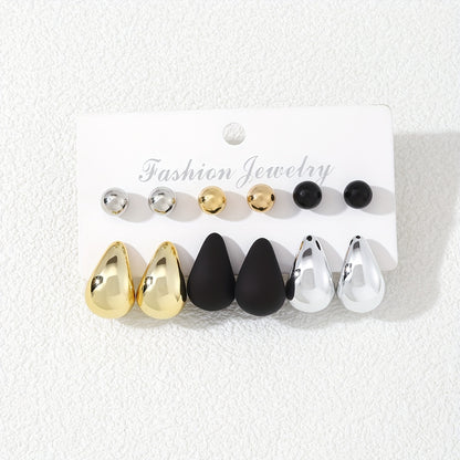 12-Piece Multicolor Water Drop Earrings