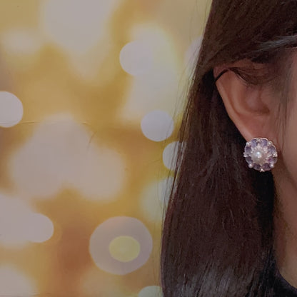 Round Exquisite Retro Style Earring Studs