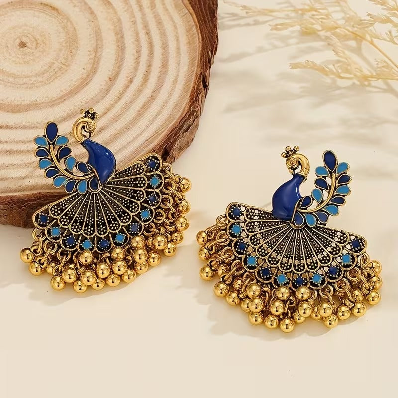 Jhumka Peacock Earrings