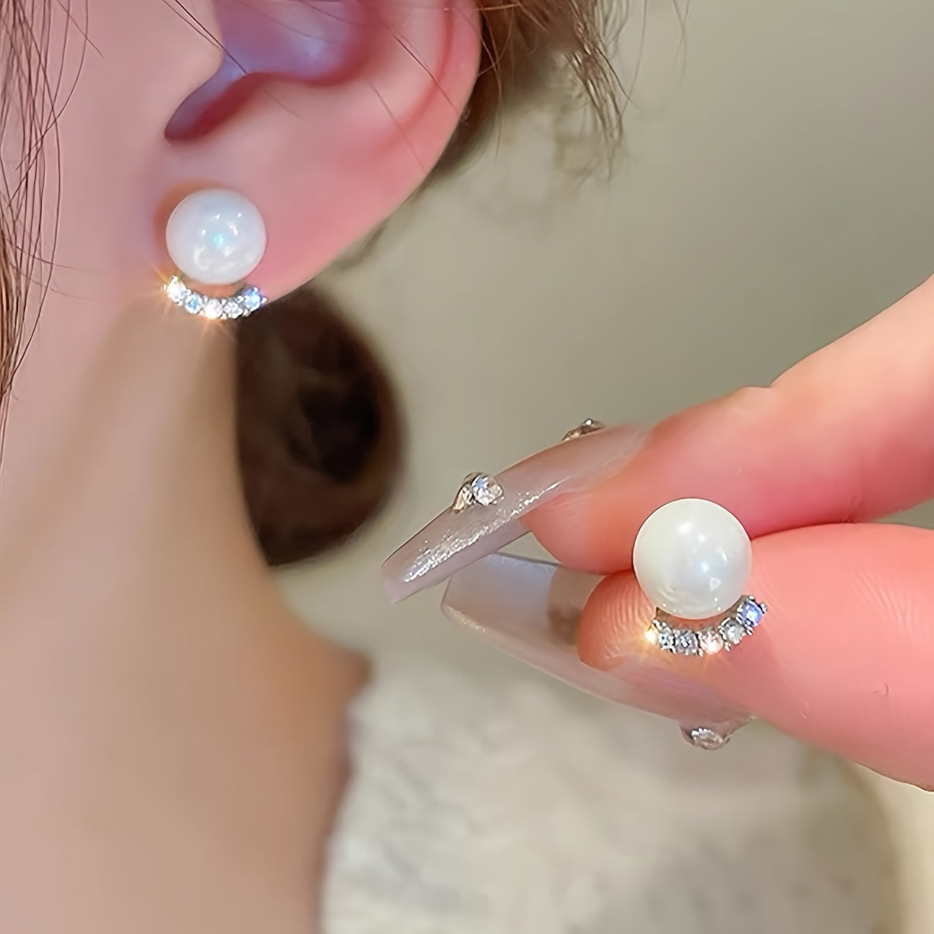 Elegant Vintage-Inspired Faux Pearl Stud Earrings