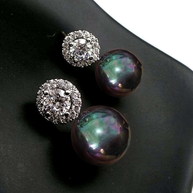 Grey Pearl Stud Earrings