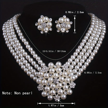Elegant floral necklace Pendant Set