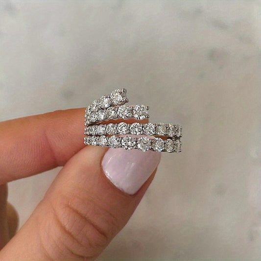 Silver Plated Multi Layer Ring