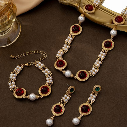 Vintage Court Jewelry Earrings and Pendant Set