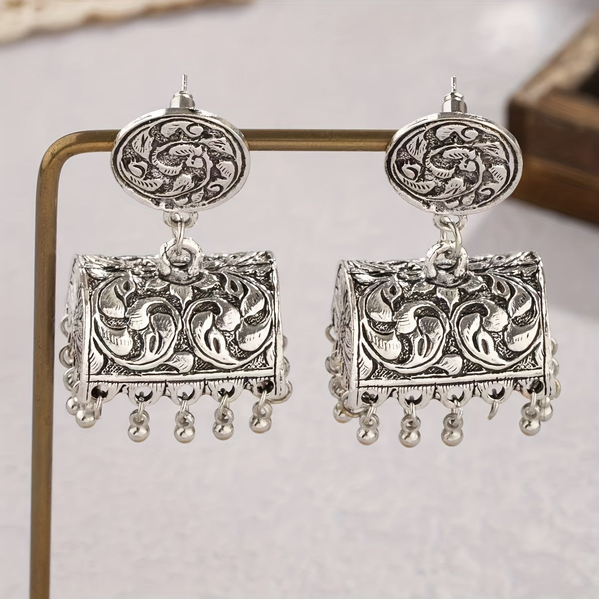 Antique Silver Statement Earrings