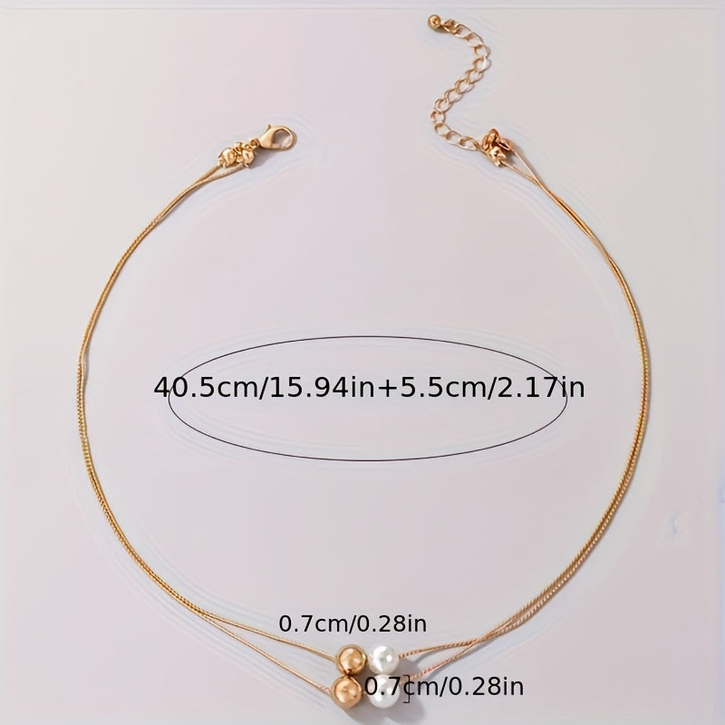 Fine Chain Faux Pearl Beads String