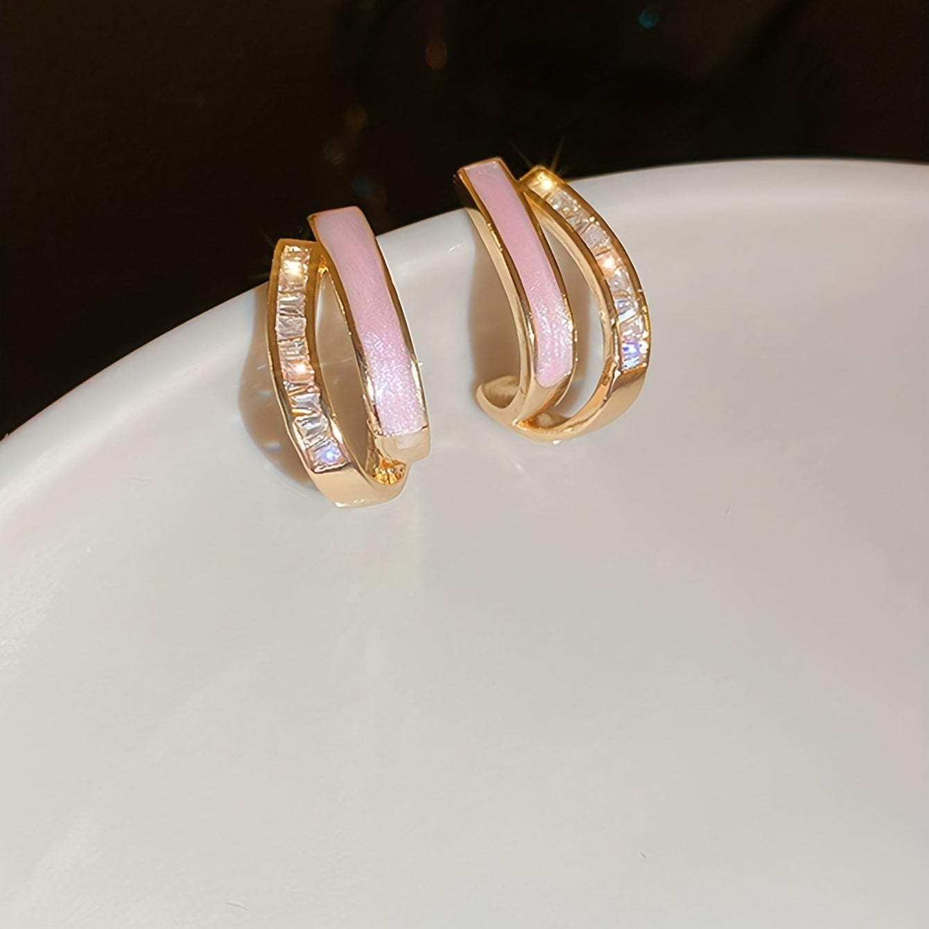 Japanese C-Shaped Stud Earrings