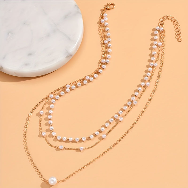 Multilayer Faux Pearl String