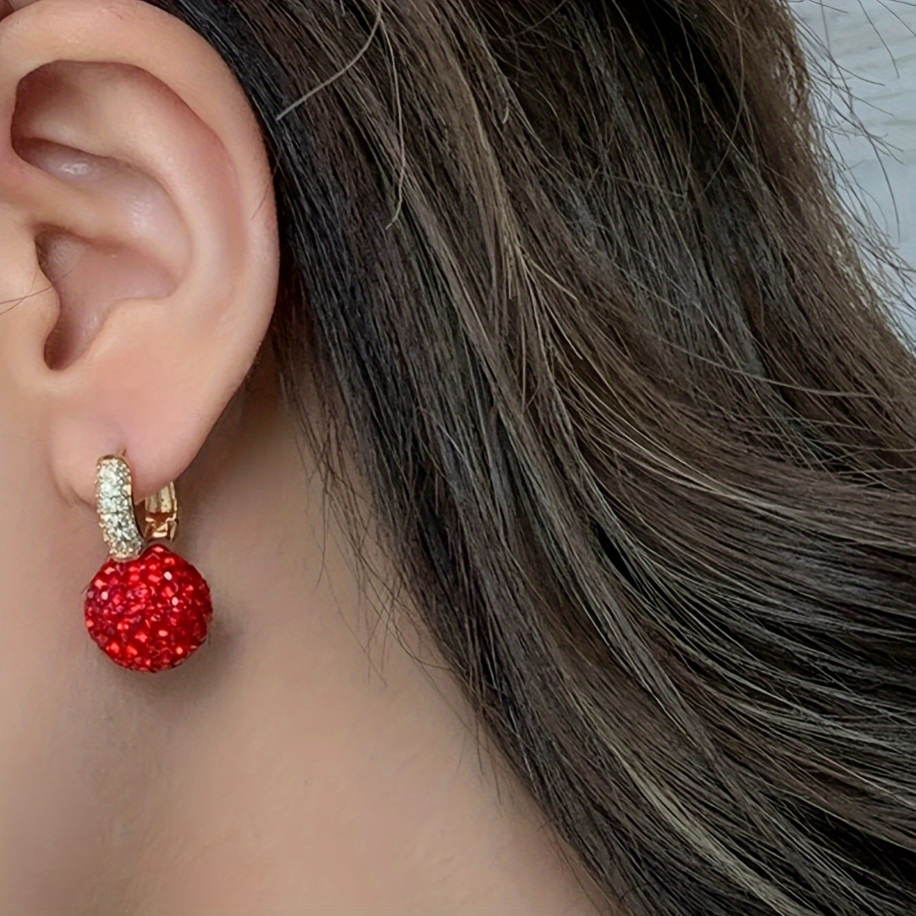 Black Rhinestone Ball Studs