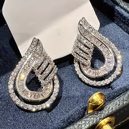Drop Earrings with Cubic Zircon