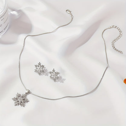 Snowflake Earrings and Pendant Set