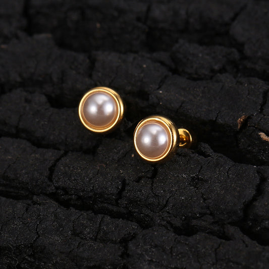 Pair Of Stainless Steel Threaded Stud Earrings