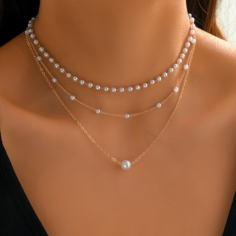 Multilayer Faux Pearl String