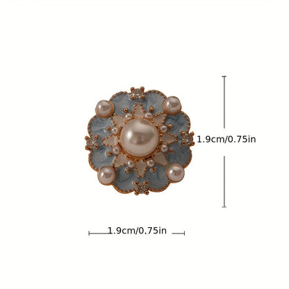 Vintage French Blue Oil Drop Flower Earrings