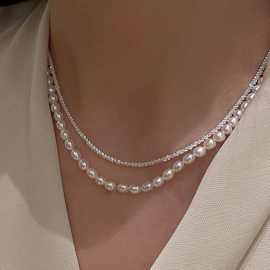 French-Inspired Faux Pearl Necklace Set