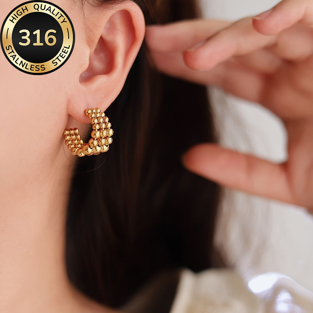 Golden Balls Hoop Earrings