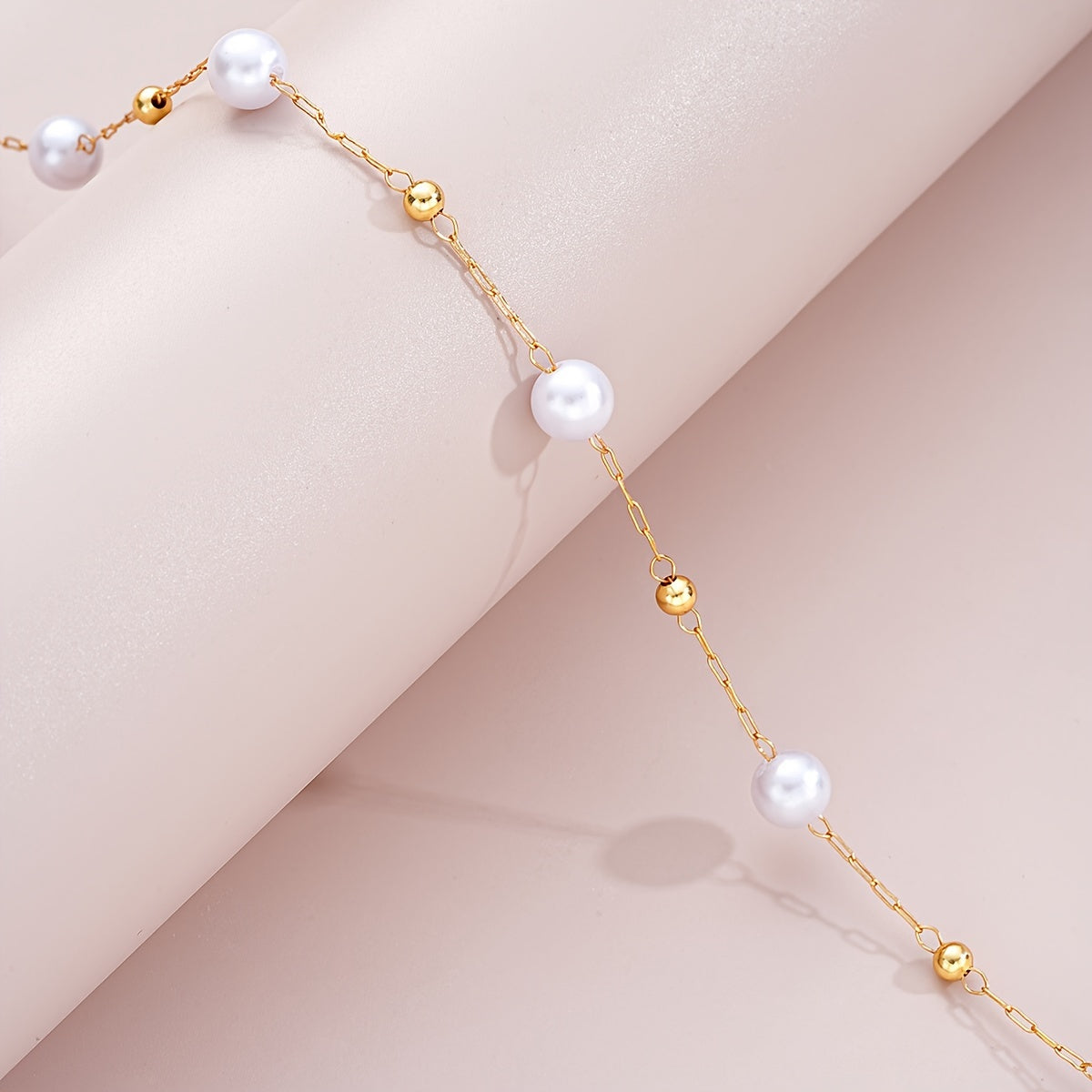 Imitation Pearl Bracelet Necklace Set
