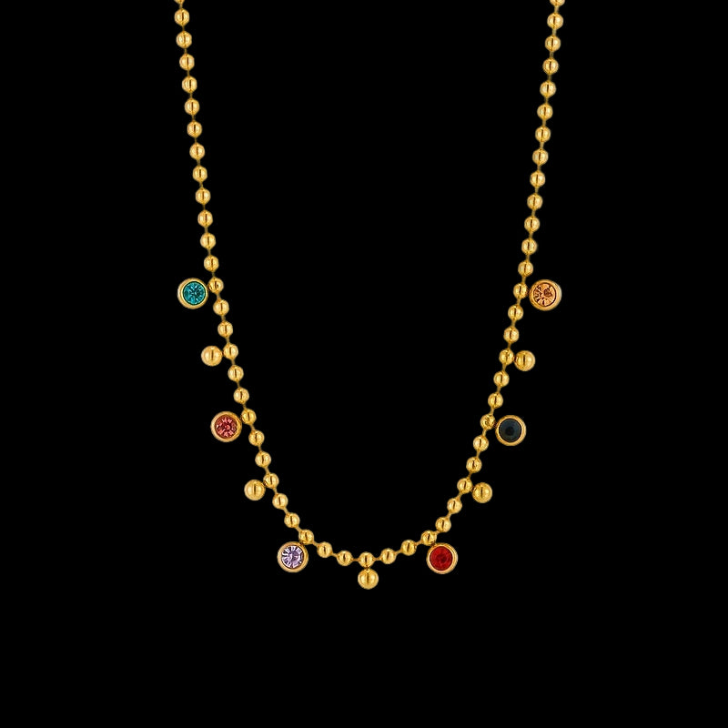 Dull Gold Multicolor Neckpiece