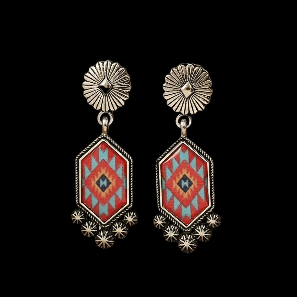 Striking Geometric Pattern Earrings