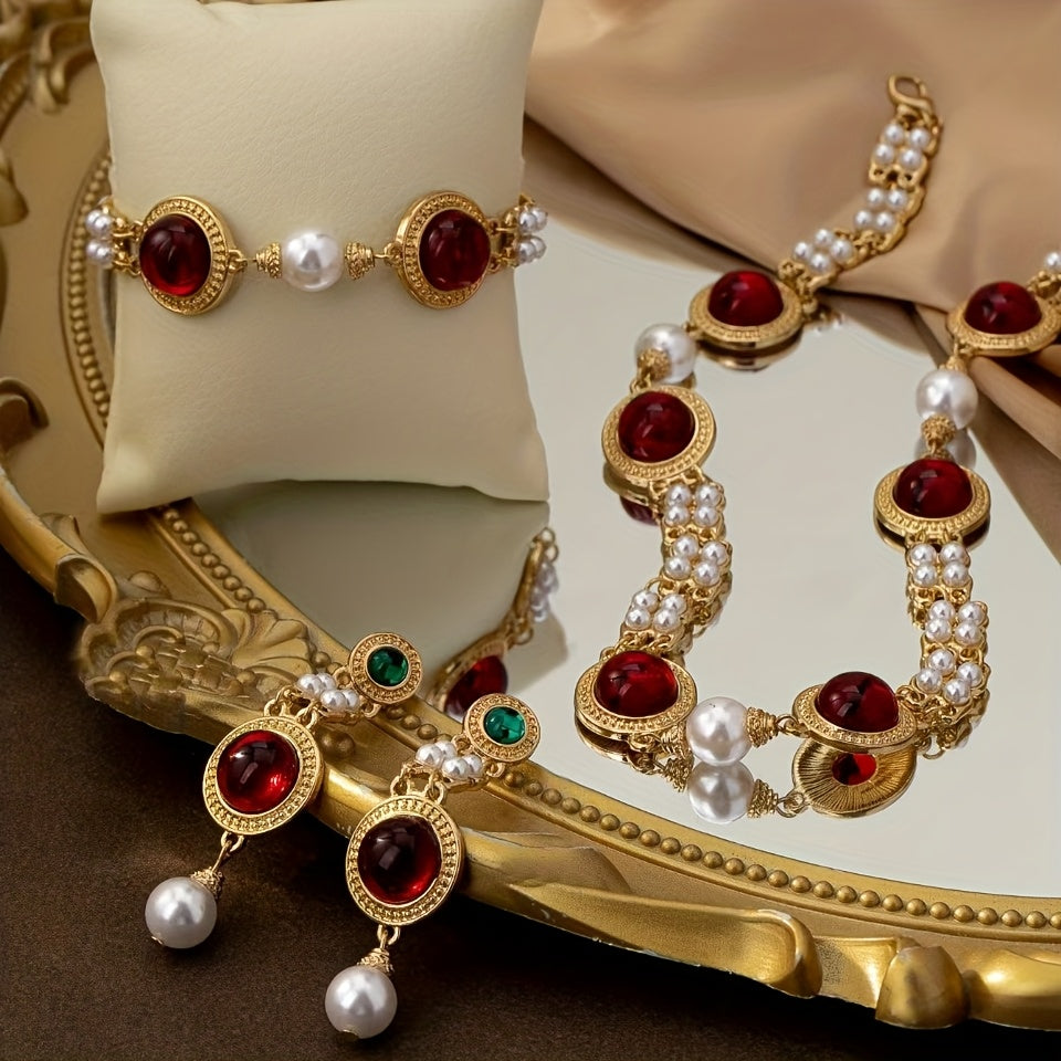 Vintage Court Jewelry Earrings and Pendant Set