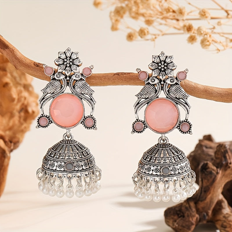 Traditional Pink Jhumka Earrings