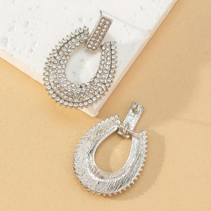 Rhinestone Loop Dangle Earrings