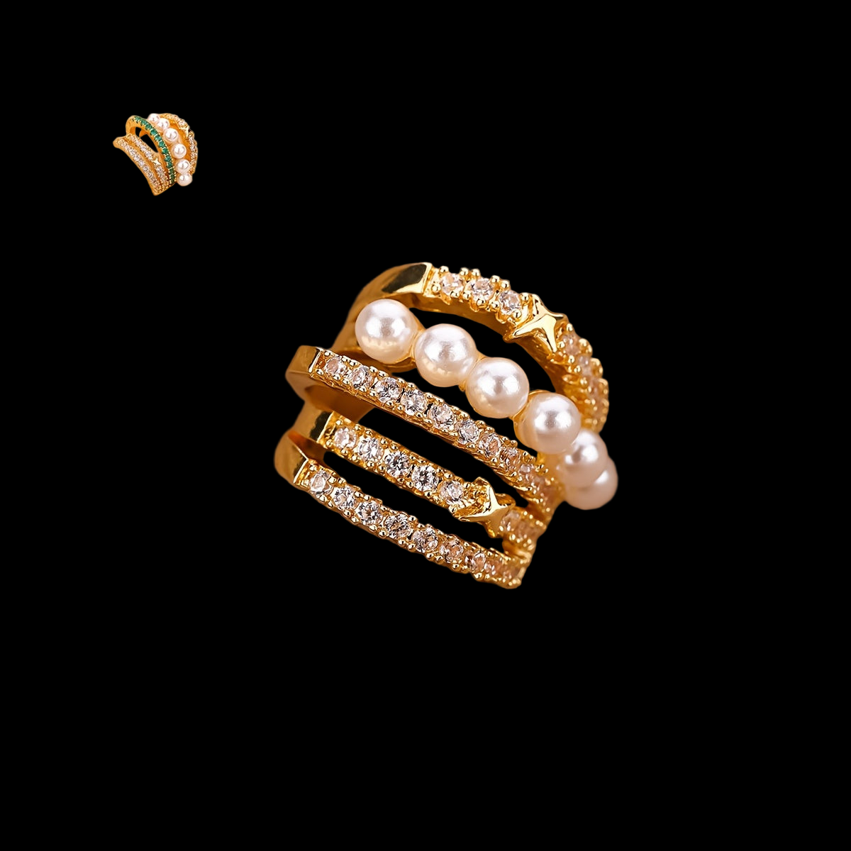 1 piece Golden N Pearl Clip on Earring