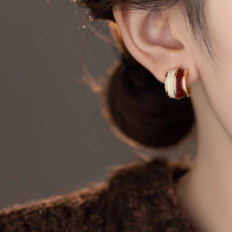 Two Tone Vintage Stud Earrings