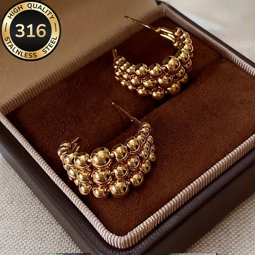 Golden Balls Hoop Earrings