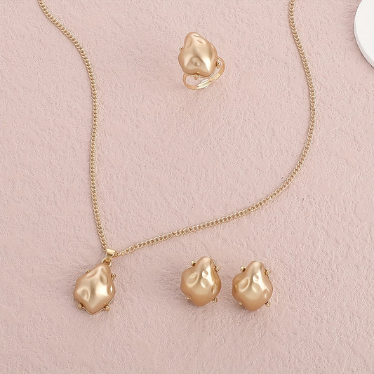 Irregular Faux Champagne Pearl Set