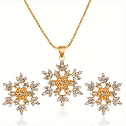 Snowflake Earrings and Pendant Set
