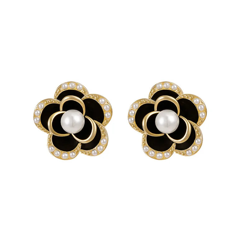 Korean Fashion Camellia Stud Earrings