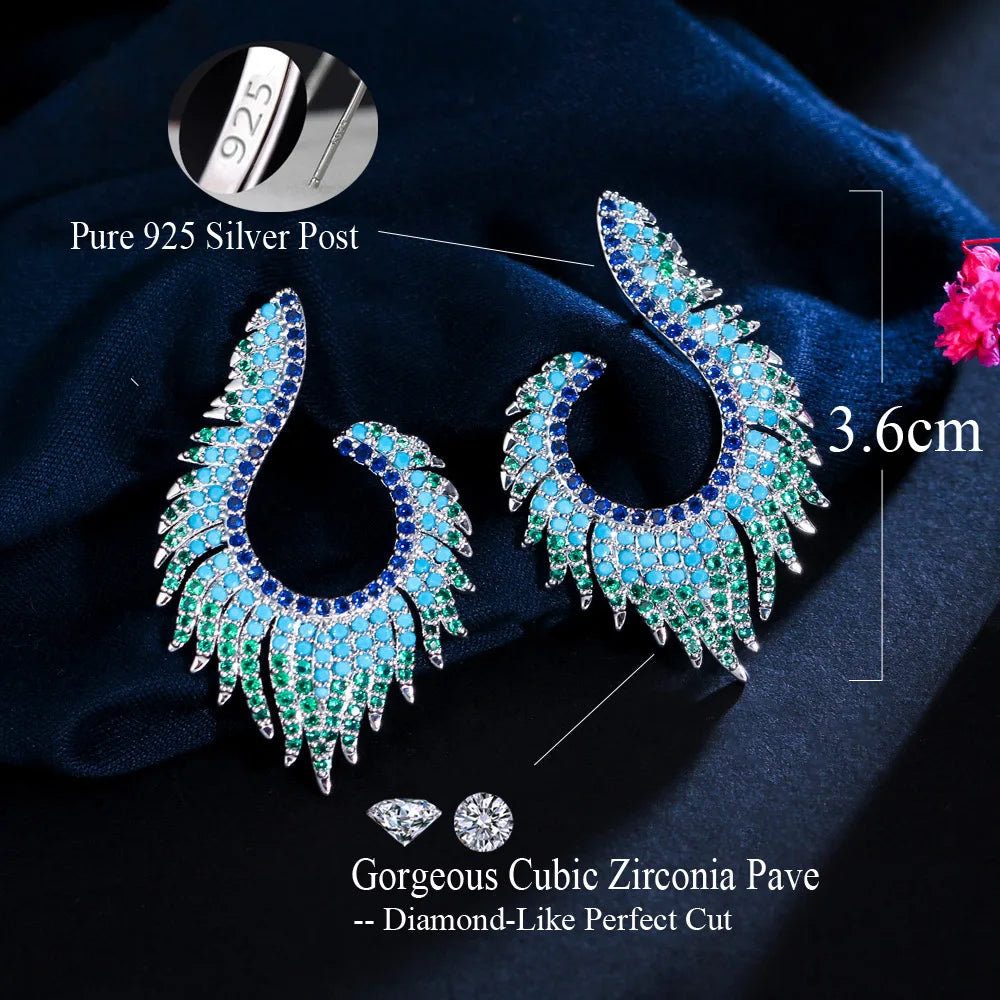 Turkish Blue Cubic Zirconia Earrings