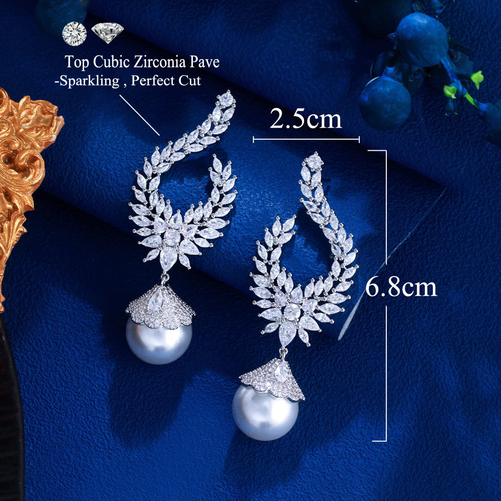 Trendy Pearl Dangle Earrings