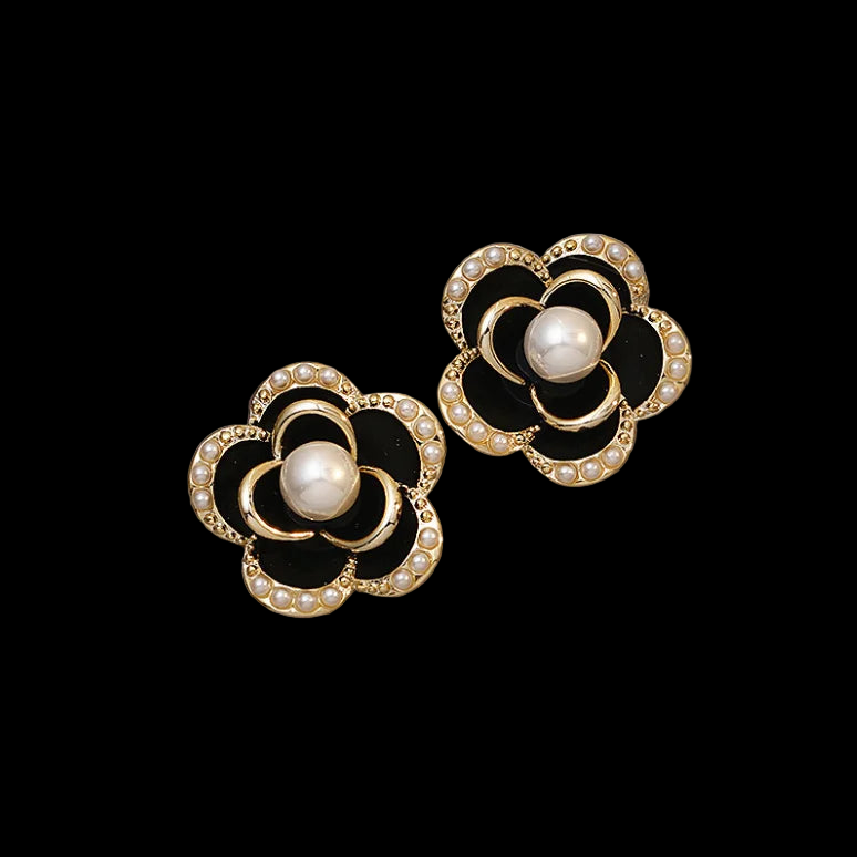 Korean Fashion Camellia Stud Earrings