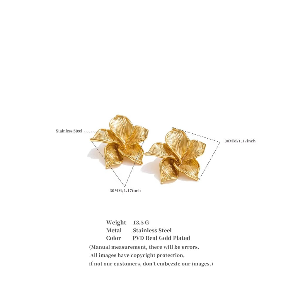 Gold Plated Flower Studs