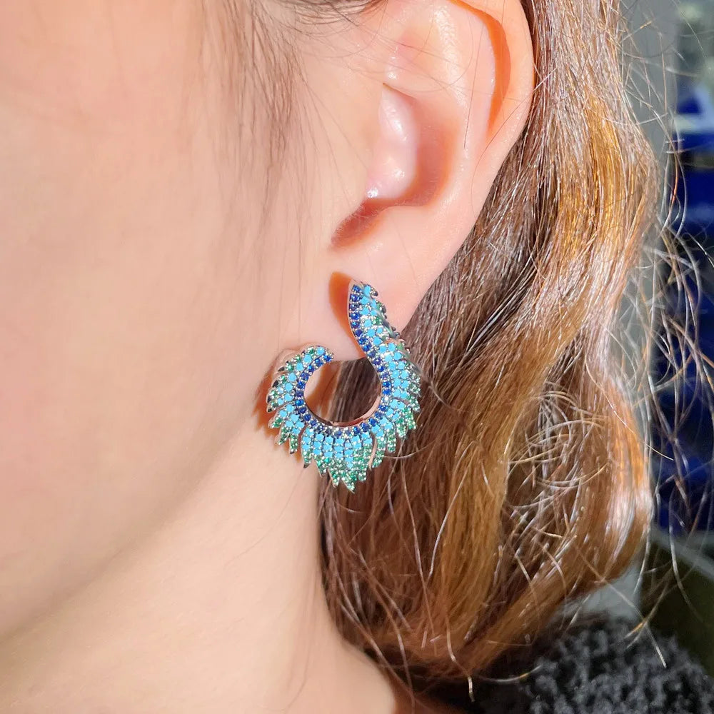 Turkish Blue Cubic Zirconia Earrings