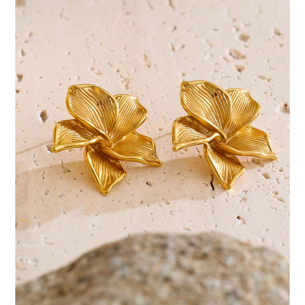 Gold Plated Flower Studs