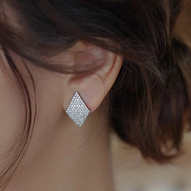 Rhombus Moissanite Earrings