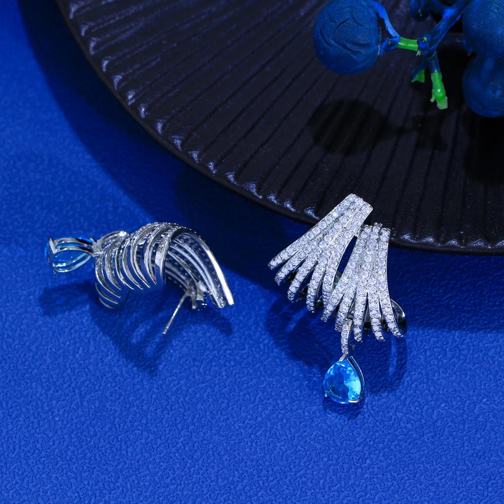 Multi Layer Heavy Stone Drop Earrings