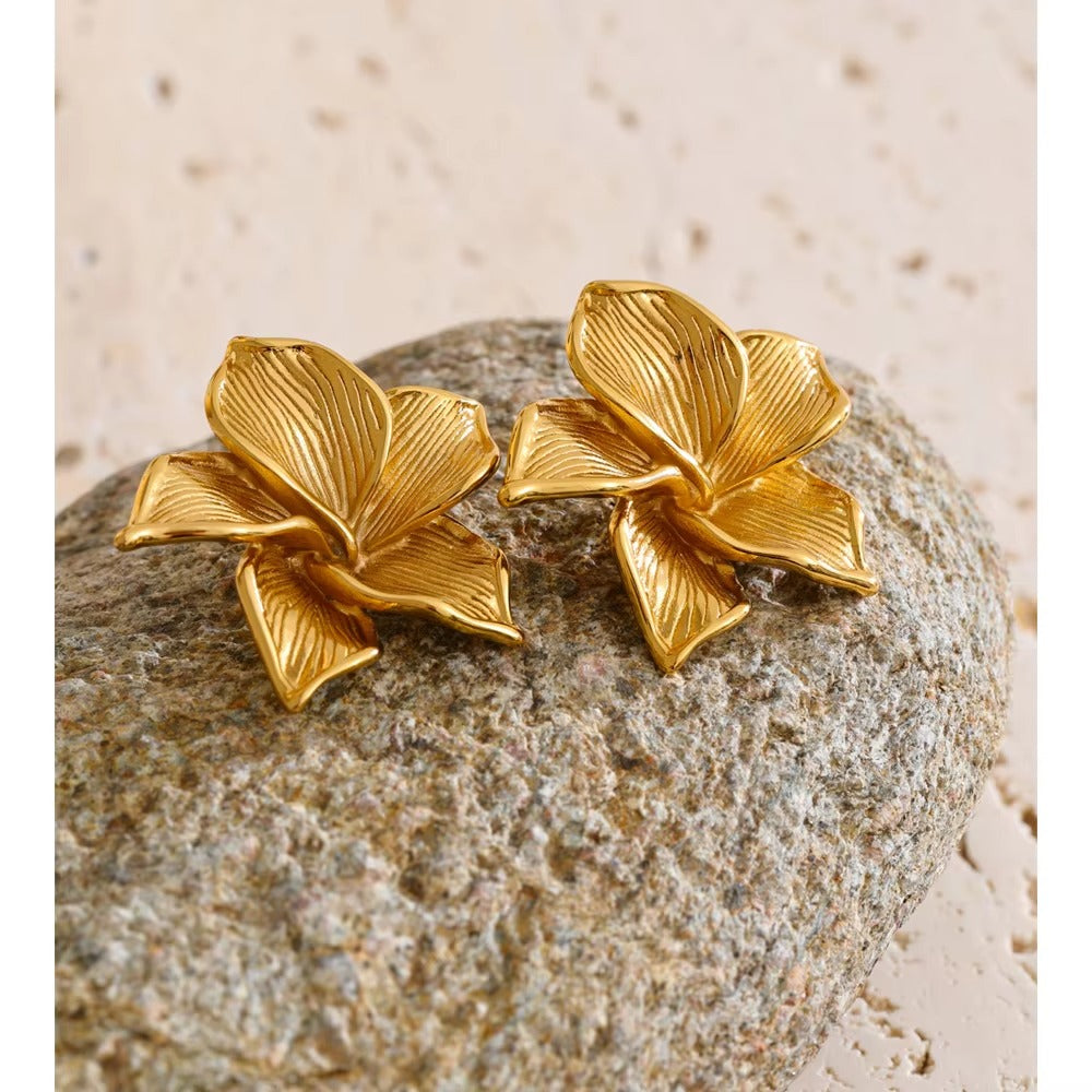 Gold Plated Flower Studs