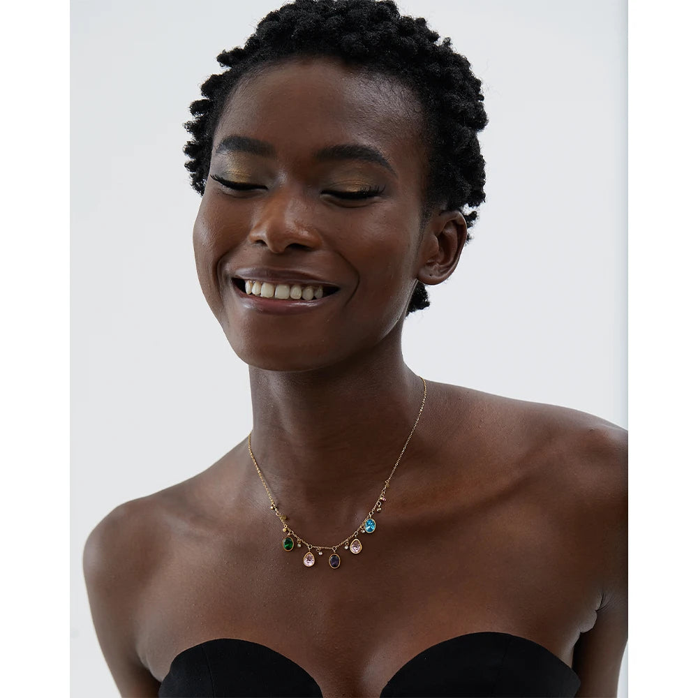 Multicolor Cubic Zirconia Necklace