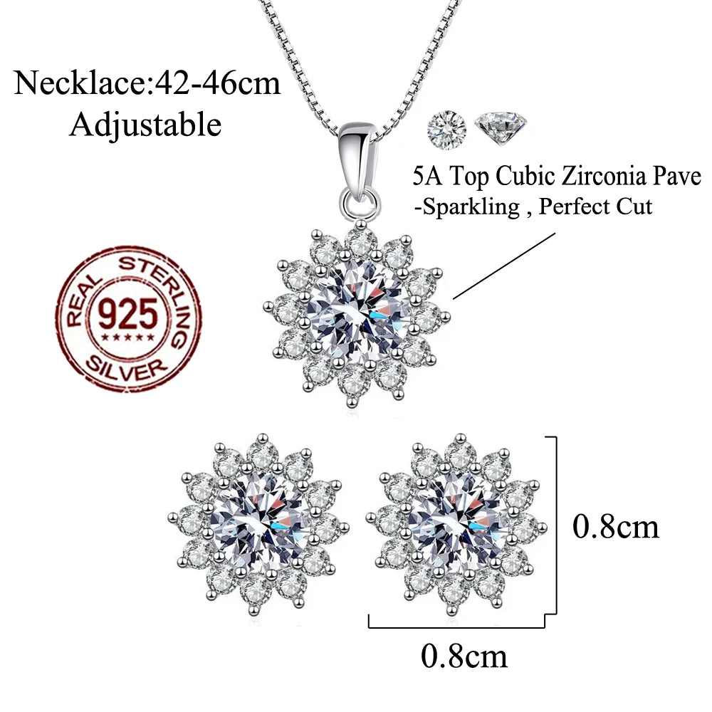 Elegant S925 Sterling Silver Pedant Set