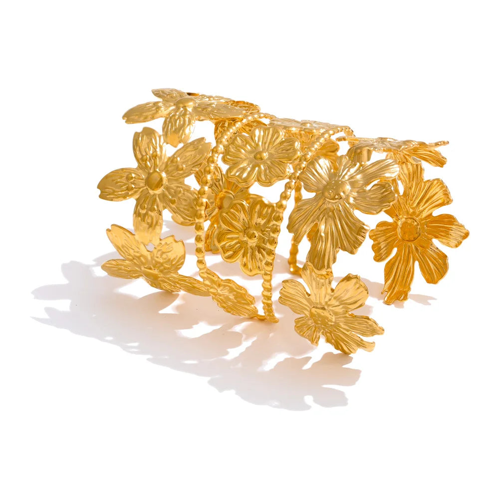 Floral 18K Gold Plated Wrist Jewelry