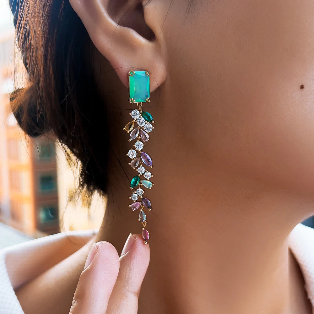 Colorful Long Drop Earrings