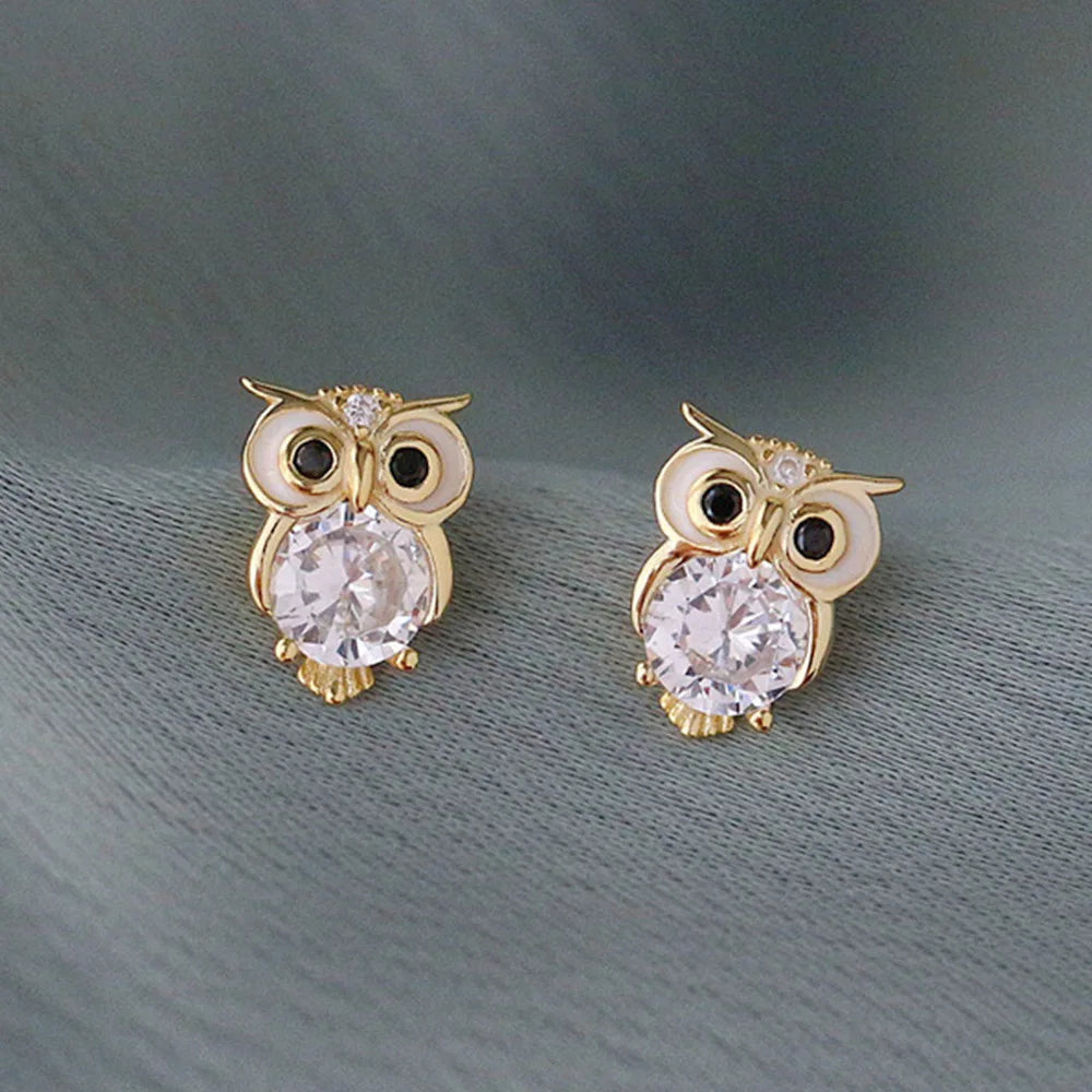 Popular Owl Zircon Earrings UW-ER-ST-004-ZR