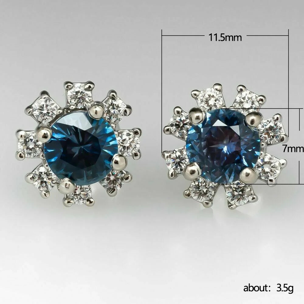 Blue Zircon Studs UW-ER-ST-ZR-BL