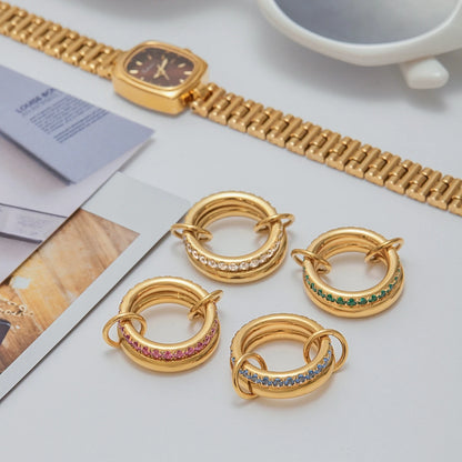 Colorful Zircon Stacking Ring