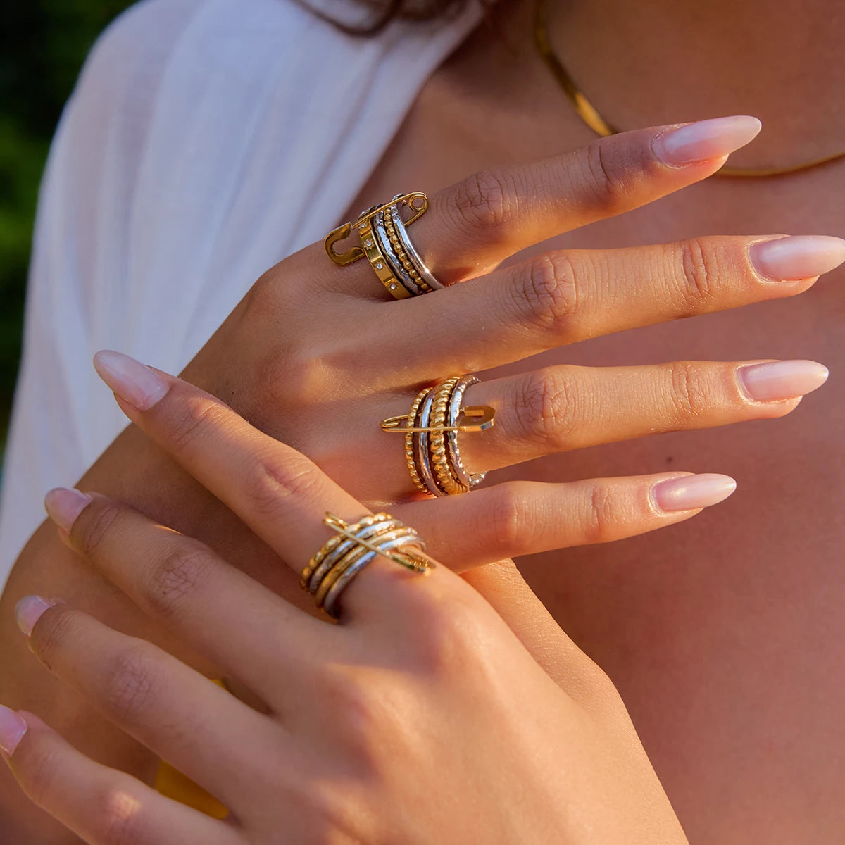 Twist Paper Clip Multi-layer Stacking Ring