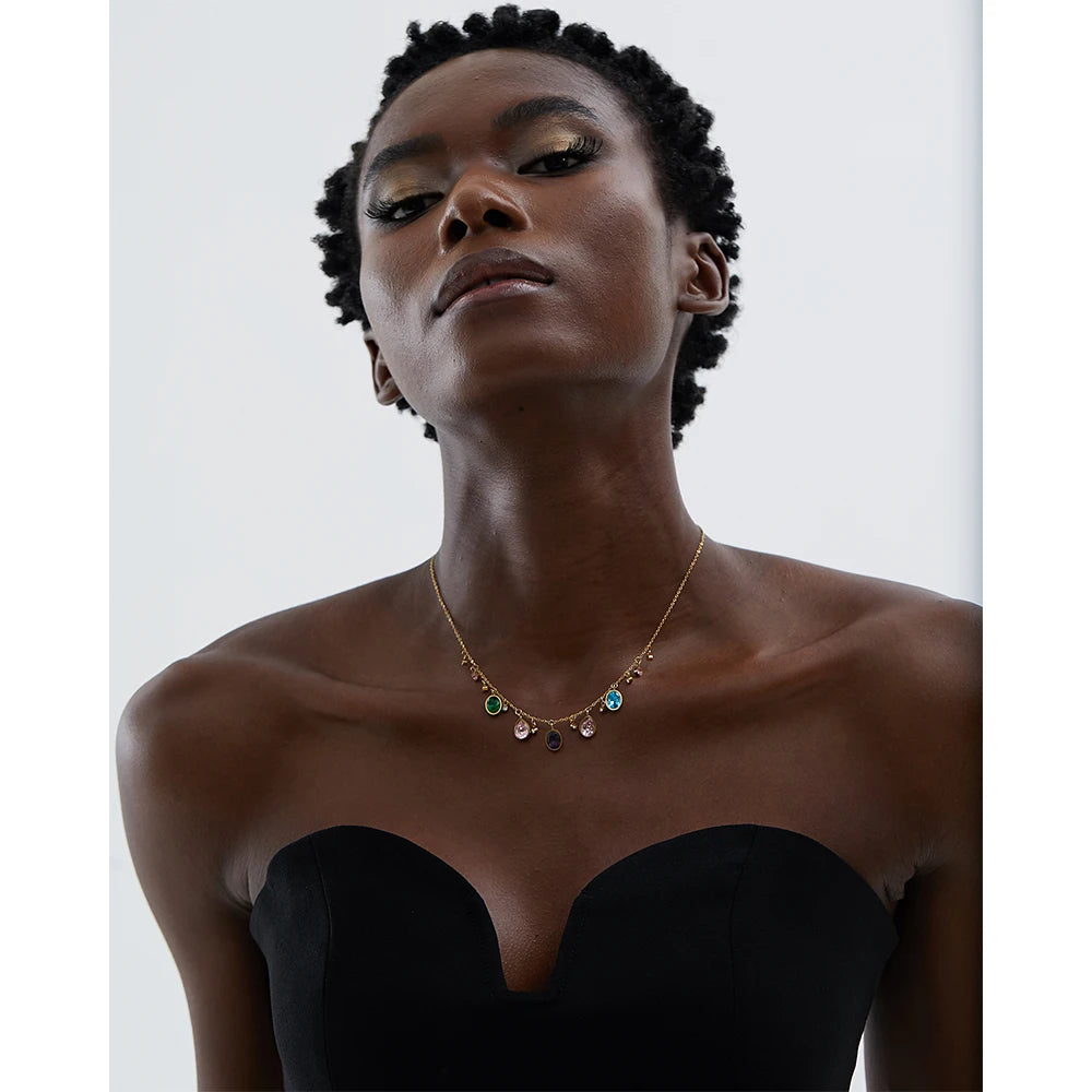 Multicolor Cubic Zirconia Necklace